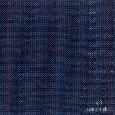 Костюмная ткань Marzoni 619 - 165 / 1000 — Синий / Красный, в полоску, 100% шерсть
