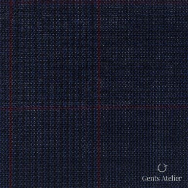 Костюмная ткань Marzoni 619 - 169 / 1000 — Синий / Красный, виндоупейн, 100% шерсть
