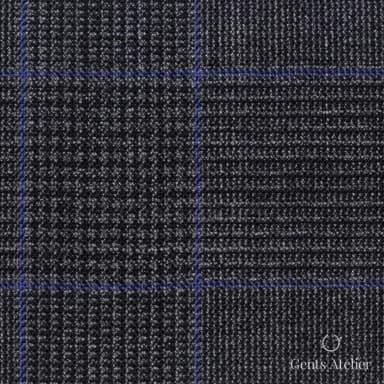 Костюмная ткань Marzoni 619 - 171 / 1000 — Тёмно-серый / Фиолетовый, виндоупейн, 100% шерсть