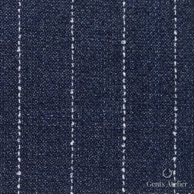 Костюмная ткань Marzoni 619 - 172 / 1000 — Тёмно-синий / Белый, в полоску, 100% шерсть