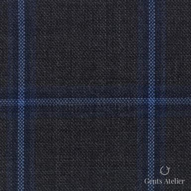 Костюмная ткань Marzoni 651 - 742 / 1200 — Серый / Синий, виндоупейн, 100% шерсть