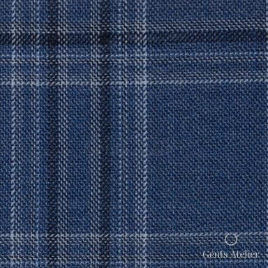 Костюмная ткань Marzoni 651 - 771 / 1200 — Синий, виндоупейн, 100% шерсть