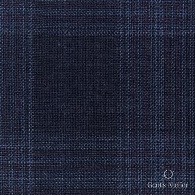 Костюмная ткань Marzoni 651 - 785 / 1000 — Синий / Фиолетовый, в клетку, 100% шерсть