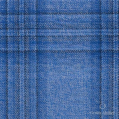Костюмная ткань Marzoni 651 - 846 / 1200 — Синий / Тёмно-синий, виндоупейн, 100% шерсть