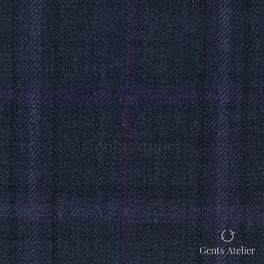 Костюмная ткань Marzoni 651 - 856 / 1200 — Тёмно-синий / Фиолетовый, виндоупейн, 100% шерсть