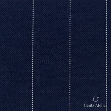 Костюмная ткань Marzoni 723 - 016 / 1200 — Синий / Белый, в полоску, 100% шерсть