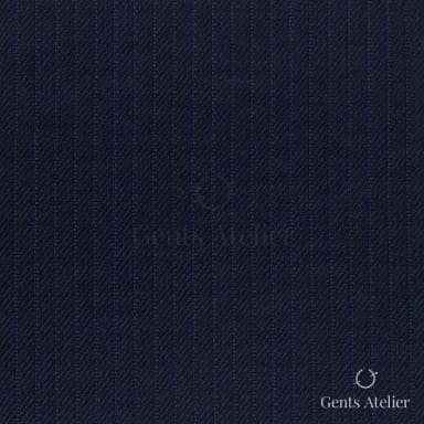 Костюмная ткань Marzoni 725 - 446 / 1300 — Тёмно-синий / Синий, в полоску, 100% шерсть
