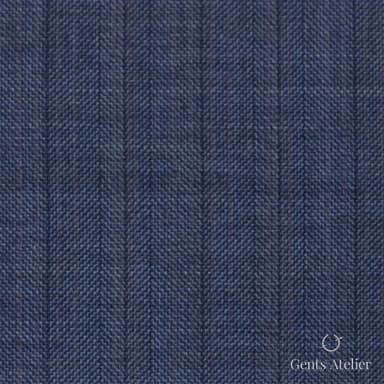 Костюмная ткань Marzoni 725 - 515 / 1500 — Синий / Бежевый, ёлочка, 100% шерсть