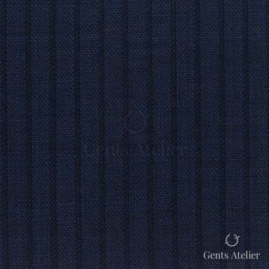 Костюмная ткань Marzoni 725 - 532 / 1400 — Тёмно-синий, в полоску, 100% шерсть
