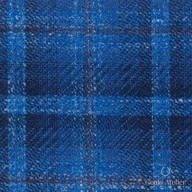 Костюмная ткань Marzoni 601 - 959 / 1200 — Синий, виндоупейн, 40% шерсть, 35% Silk, 25% Linen