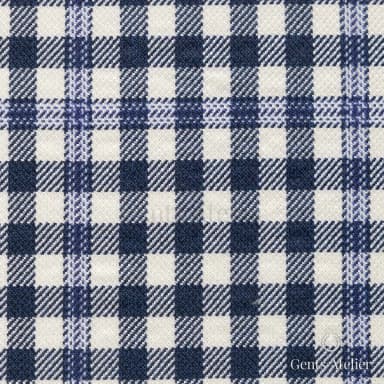 Костюмная ткань Marzoni 602 - 014 / 900 — Тёмно-синий / Белый, в клетку, 50% шерсть / 50% Silk