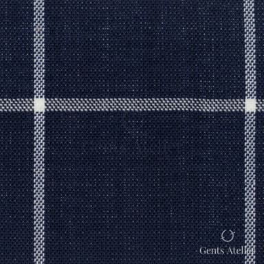 Костюмная ткань Marzoni 619 - 136 / 1000 — Тёмно-синий / Белый, виндоупейн, 100% шерсть