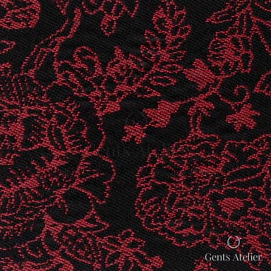 Костюмная ткань Marzoni 612 - 047 / 1400 — Чёрный / Красный, узор, 70% шерсть, 24% вискоза, 6% полиамид