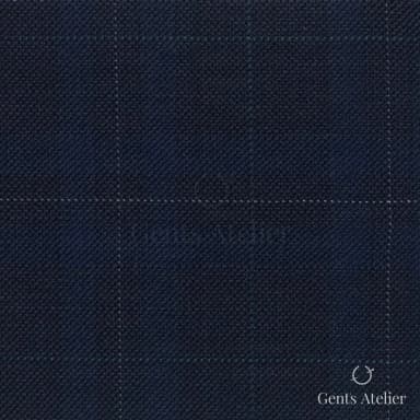 Костюмная ткань Marzoni 607 - 861 / 1000 — Синий / Зелёный, оконная клетка, 100% шерсть