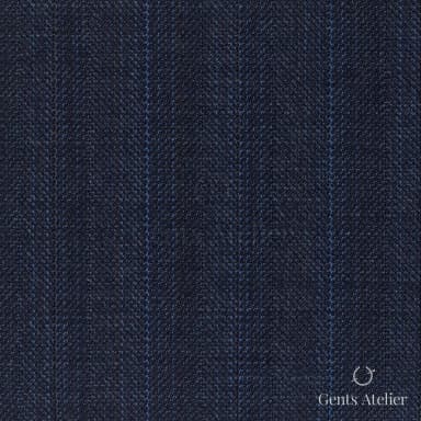 Костюмная ткань Marzoni 609 - 874 / 1000 — Тёмно-синий / Синий, полоса, 100% шерсть