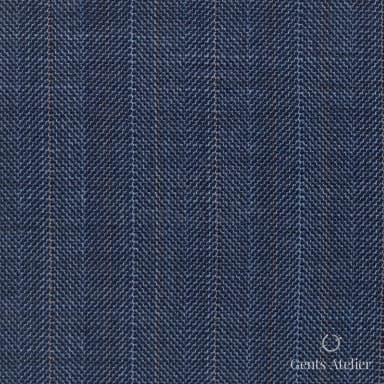 Костюмная ткань Marzoni 609 - 875 / 1000 — Синий / Orange, ёлочка, 100% шерсть
