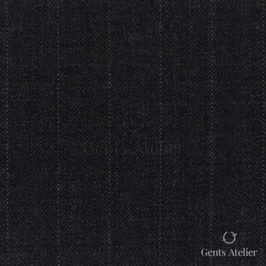 Костюмная ткань Marzoni 609 - 891 / 1200 — Антрацит / Белый, полоса, 100% шерсть