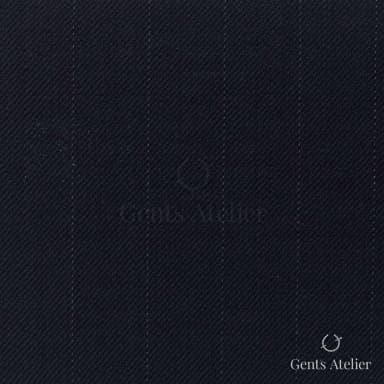 Костюмная ткань Marzoni 609 - 892 / 1200 — Тёмно-синий / Белый, полоса, 100% шерсть