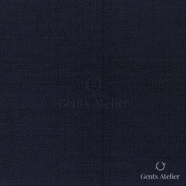 Костюмная ткань Marzoni 618 - 375 / 1200 — Тёмно-синий, оконная клетка, 100% шерсть