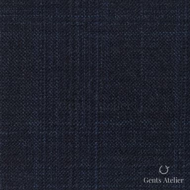 Костюмная ткань Marzoni 723 - 111 / 1200 — Тёмно-синий / Синий, оконная клетка, 100% шерсть