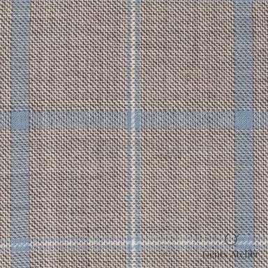 Костюмная ткань Marzoni 600 - 488 / 1000 — Тауп / Синий, оконная клетка, 100% шерсть