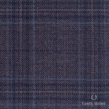 Костюмная ткань Marzoni 600 - 500 / 1000 — Фиолетовый / Синий, оконная клетка, 100% шерсть