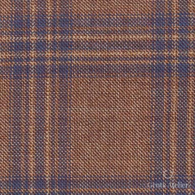 Костюмная ткань Marzoni 600 - 530 / 1000 — Tan / Синий, клетка, 100% шерсть