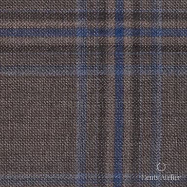 Костюмная ткань Marzoni 600 - 701 / 1000 — Light Brown / Тёмно-синий, клетка, 100% шерсть