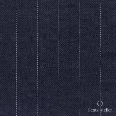 Костюмная ткань Marzoni 609 - 853 / 1000 — Тёмно-синий / Белый, полоса, 100% шерсть