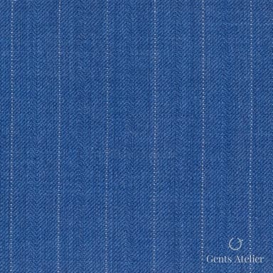 Костюмная ткань Marzoni 622 - 074 / 900 — Sky Blue / Белый, полоса, 100% шерсть