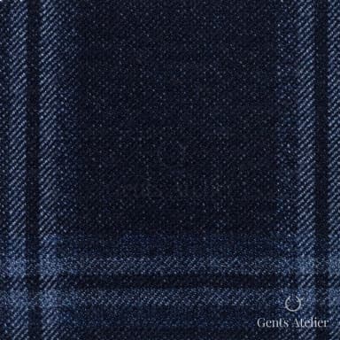 Костюмная ткань Marzoni 641 - 017 / 900 — Синий, клетка, 100% шерсть