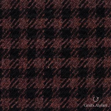 Костюмная ткань Marzoni 651 - 605 / 1200 — Бордовый / Чёрный, клетка, 90% шерсть, 10% кашемир