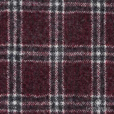 Костюмная ткань Marzoni 651 - 645 / 1200 — Бордовый / Зелёный, клетка, 100% шерсть