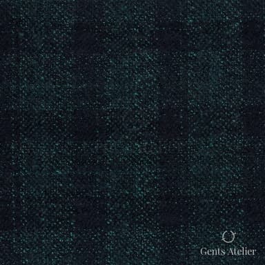Костюмная ткань Marzoni 651 - 656 / 1200 — Тёмно-синий / Зелёный, клетка, 100% шерсть