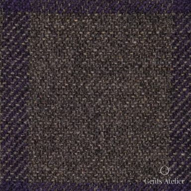 Костюмная ткань Marzoni 651 - 668 / 1200 — Коричневый / Фиолетовый, оконная клетка, 90% шерсть, 10% кашемир