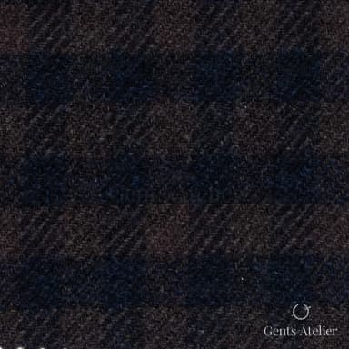Костюмная ткань Marzoni 651 - 681 / 1200 — Коричневый / Тёмно-синий, ёлочка, 90% шерсть, 10% кашемир