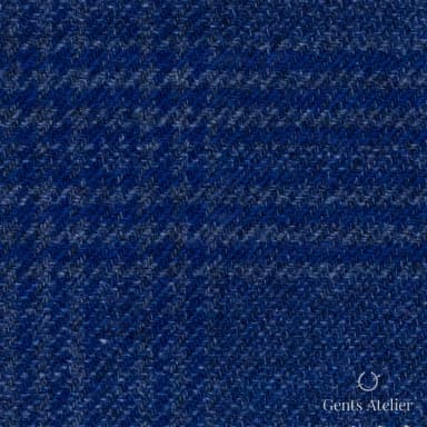 Костюмная ткань Marzoni 651 - 685 / 1500 — Синий / Синий, ёлочка, 90% шерсть, 10% кашемир