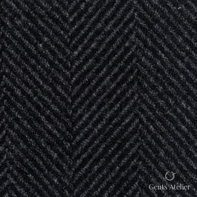 Костюмная ткань Marzoni 662 - 020 / 2200 — Антрацит, ёлочка, 90% шерсть, 10% кашемир