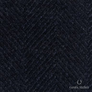Костюмная ткань Marzoni 662 - 023 / 2200 — Тёмно-синий, ёлочка, 90% шерсть, 10% кашемир