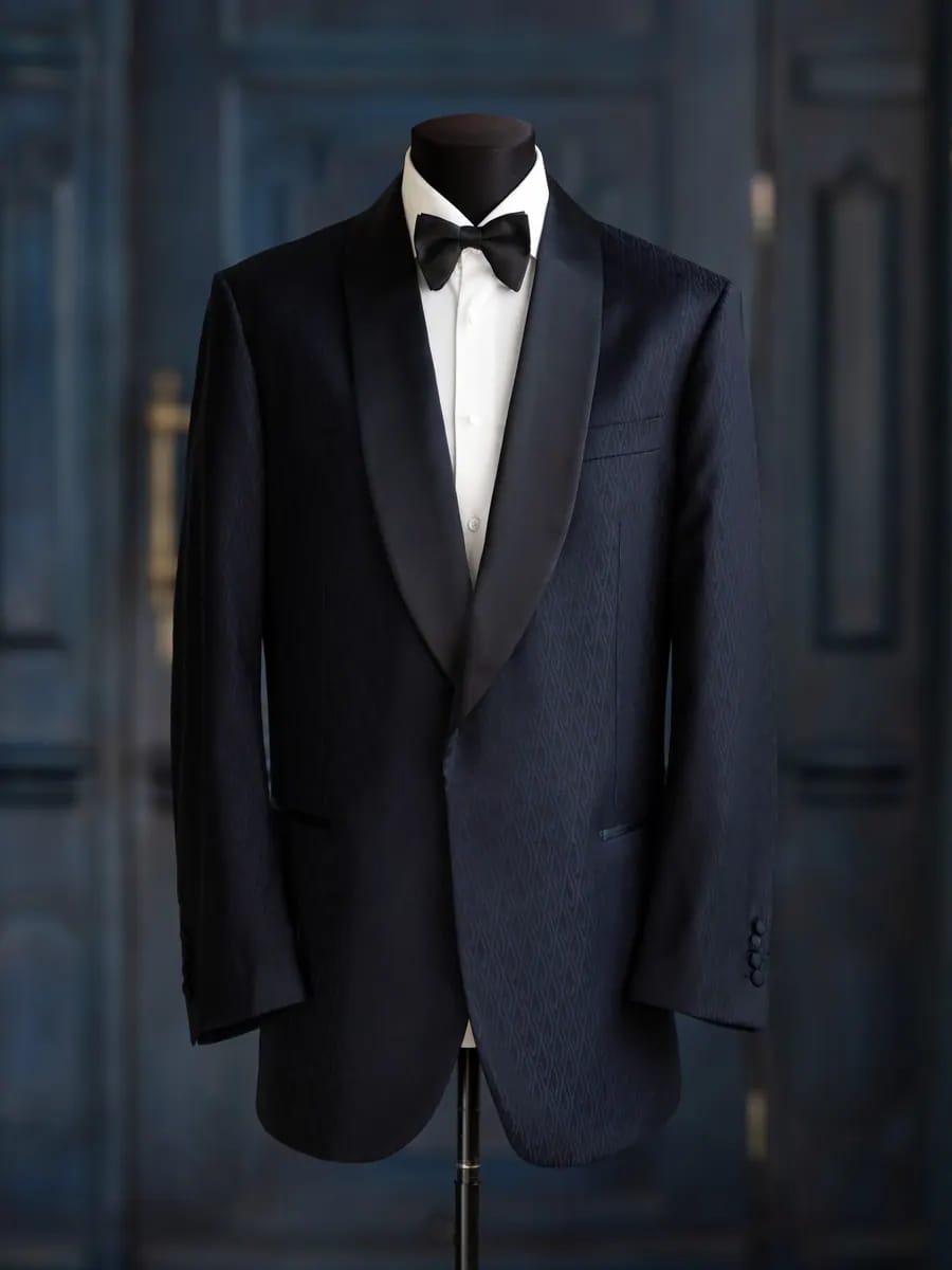 Смокинговый пиджак в цвете navy blue - Спереди