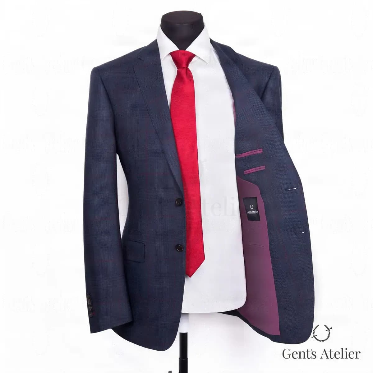 Синий классический пиджак из шерсти Stylbiella