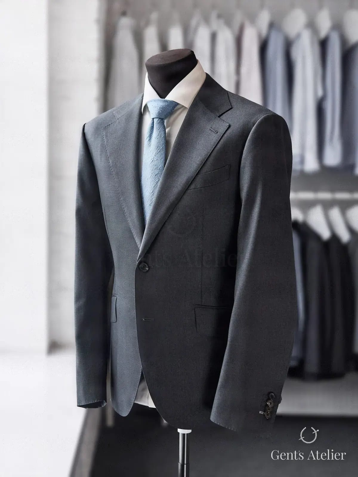 Серый костюм из шерсти Vitale Barberis Canonico - Спереди