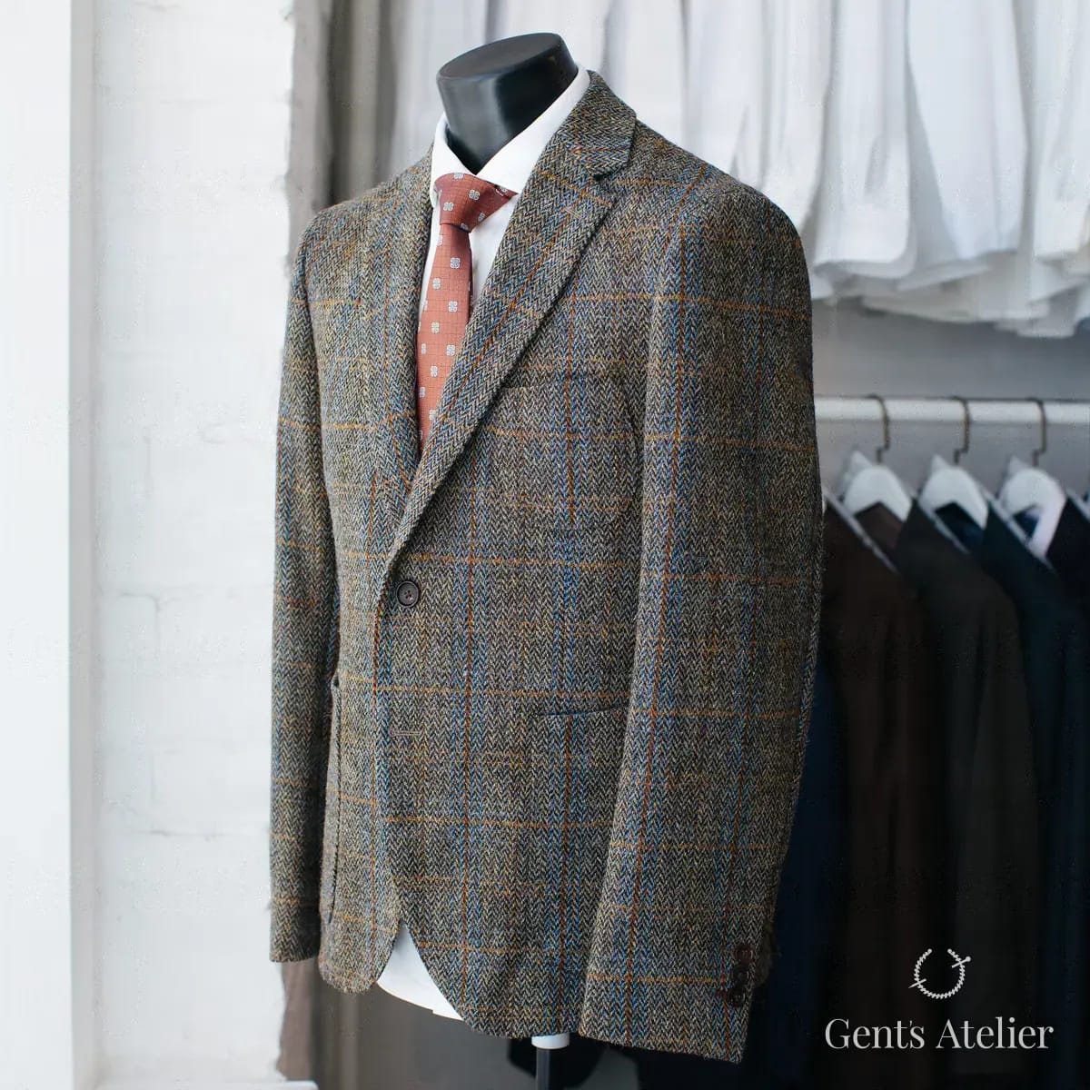 Твидовый пиджак из ткани Harris Tweed - Спереди